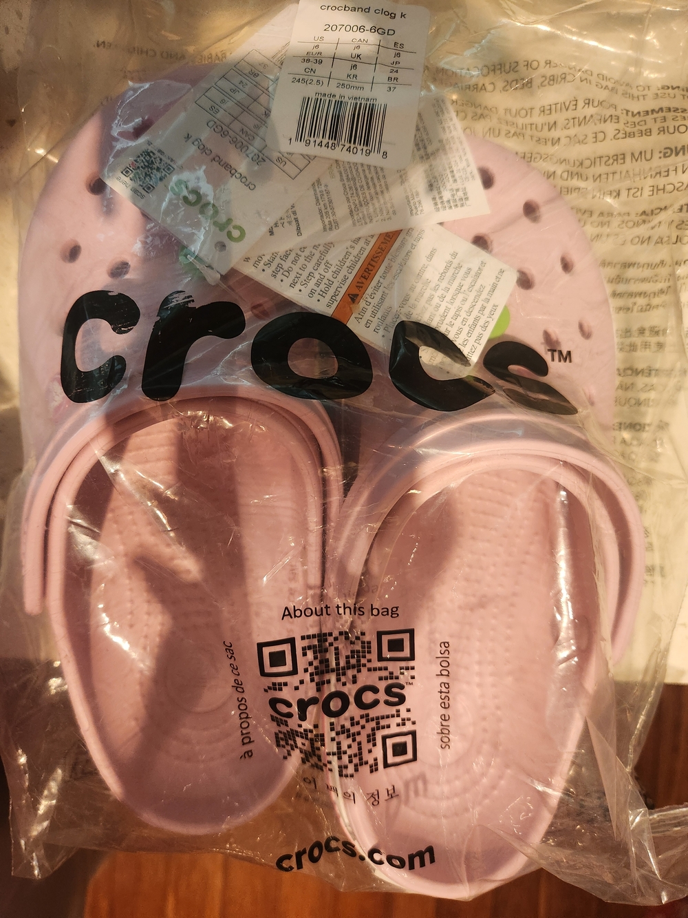 CROCS Women's Light Pink Classic Clog